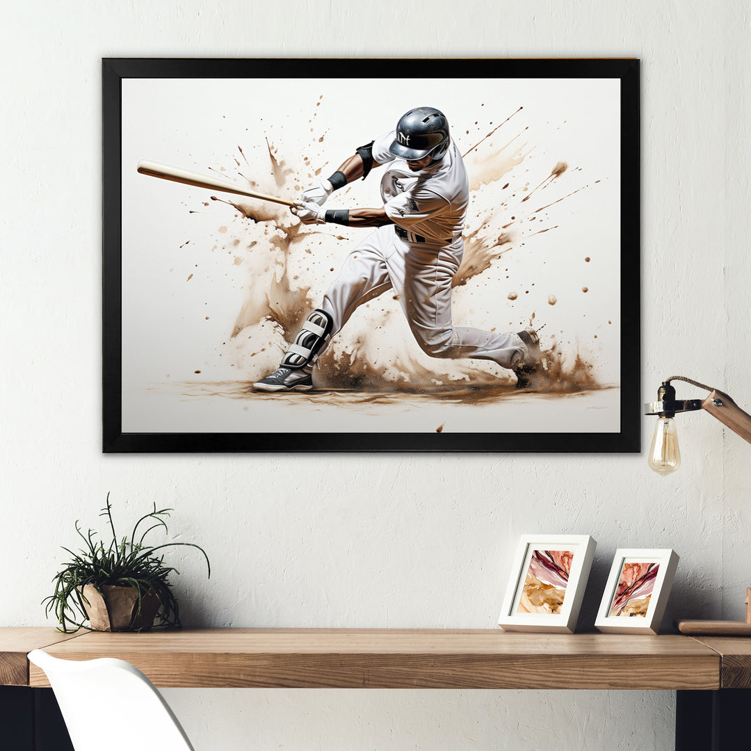 Baseball Minimal Swing I - Sport Baseball Canvas Wall Art
