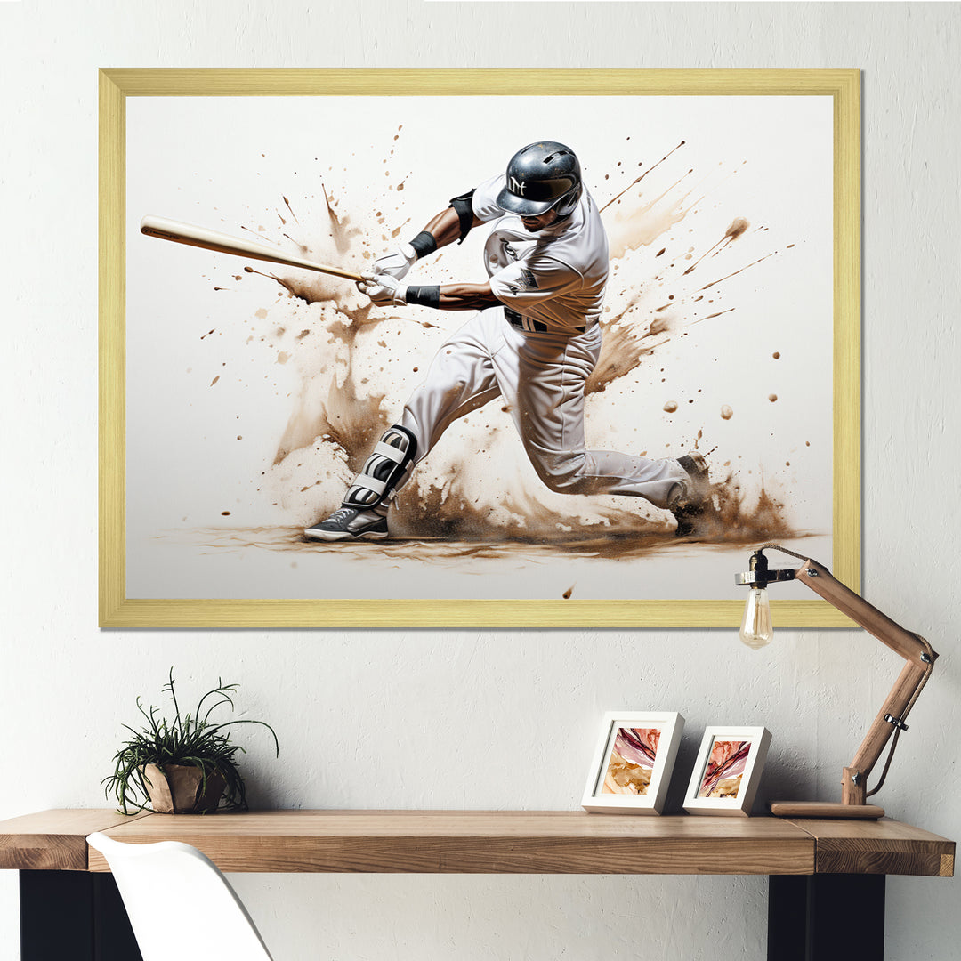 Baseball Minimal Swing I - Sport Baseball Canvas Wall Art