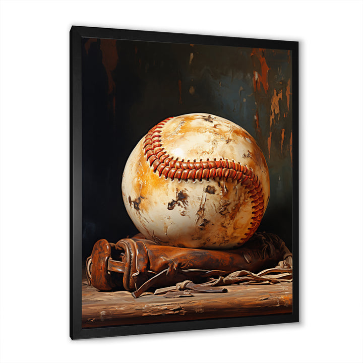Baseball Minimalist Baseball Glove - Sport Baseball Canvas Wall Art