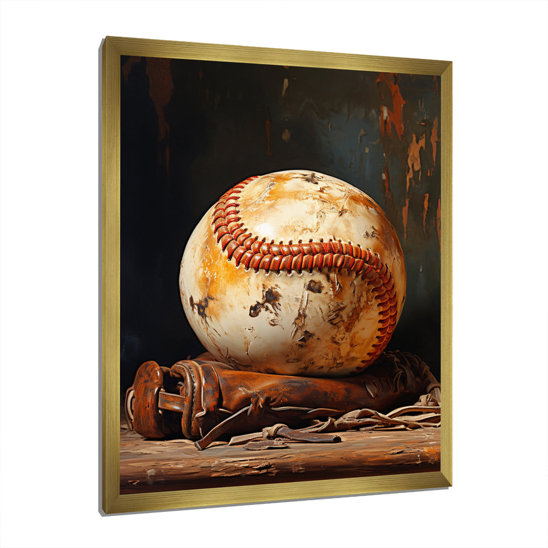 Baseball Minimalist Baseball Glove - Sport Baseball Canvas Wall Art