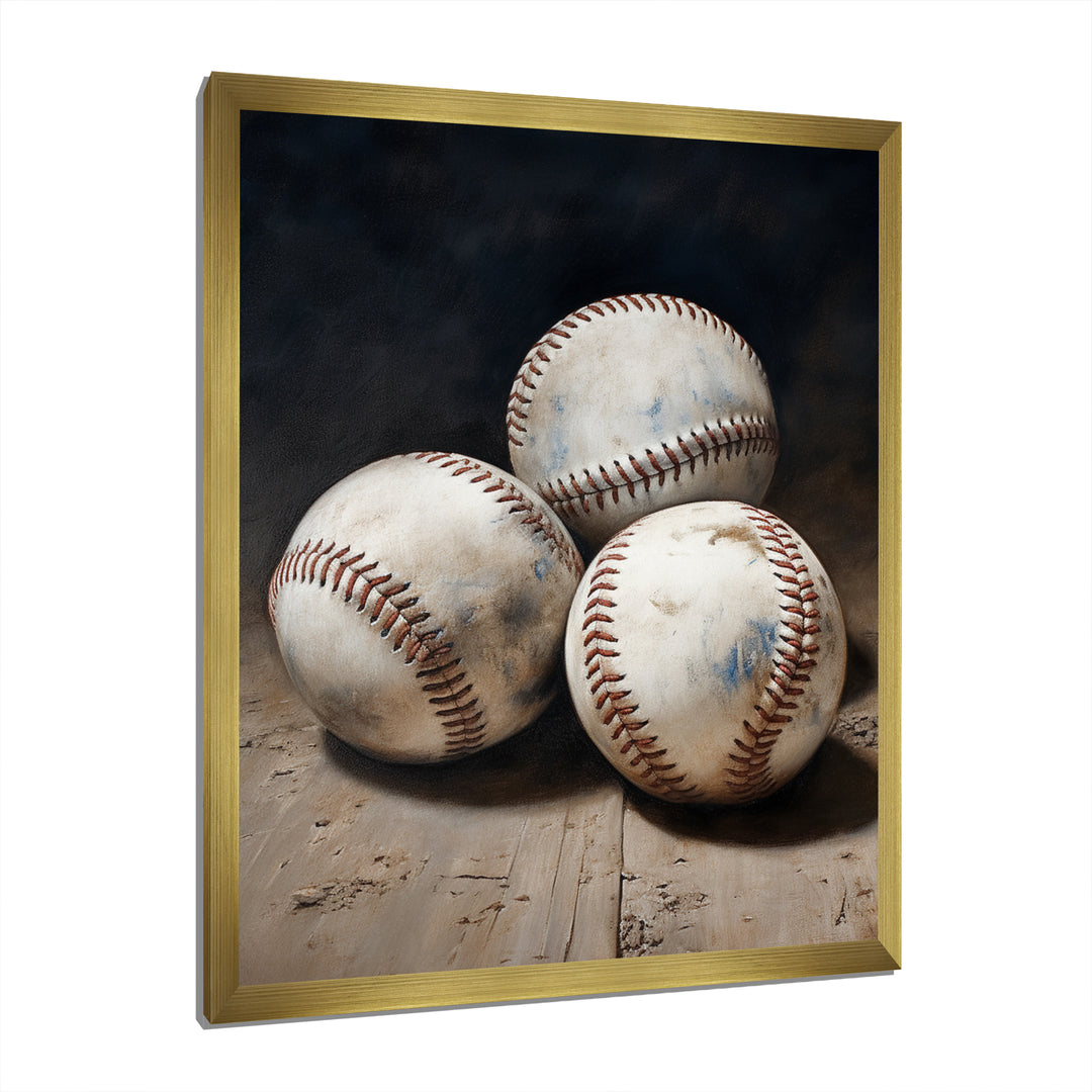 Baseball Subtle Double Play - Sport Baseball Canvas Wall Art
