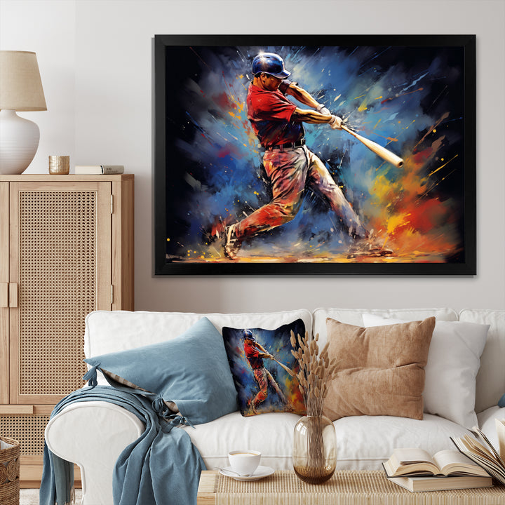 Baseball Swing Of Emotion I - Sport Baseball Canvas Wall Art
