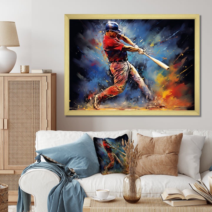 Baseball Swing Of Emotion I - Sport Baseball Canvas Wall Art