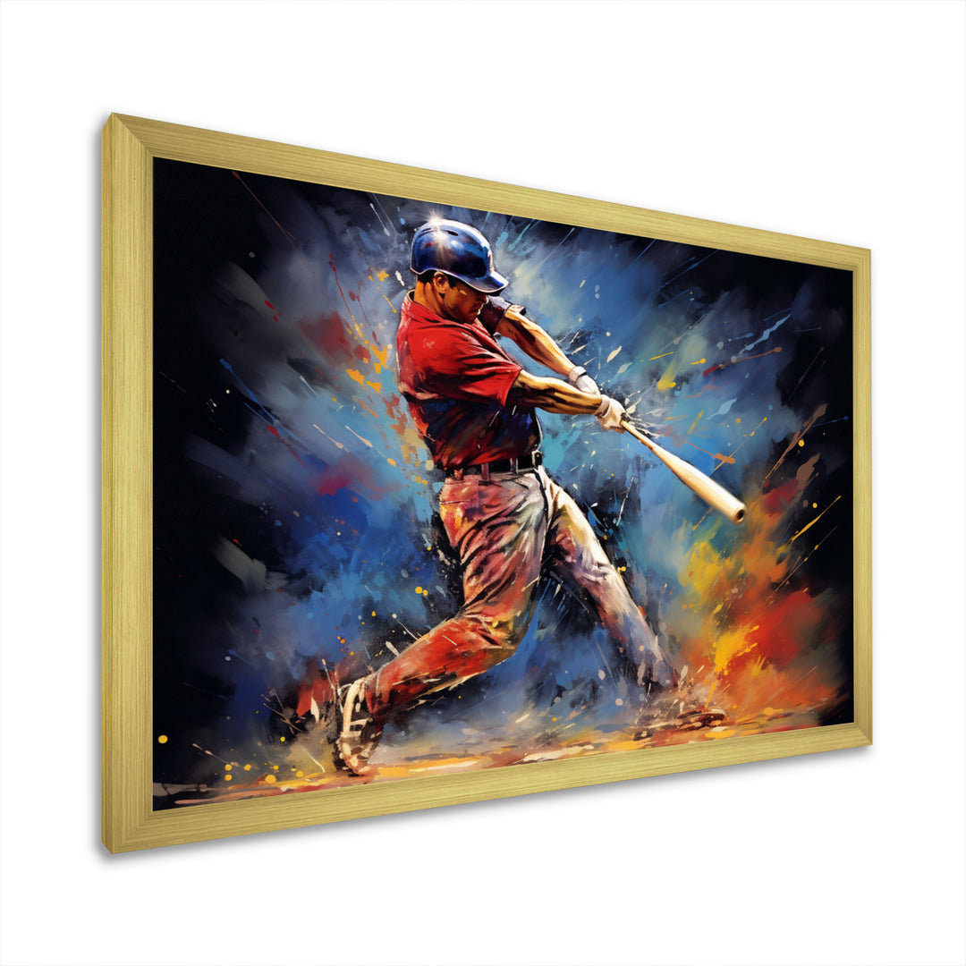 Baseball Swing Of Emotion I - Sport Baseball Canvas Wall Art