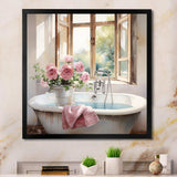 Bath Laundry Gentle Watercolor I - Illustration Canvas Wall Art