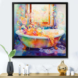 Bath Impressionist Bubbles - Illustration Canvas Wall Art