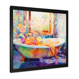 Bath Impressionist Bubbles - Illustration Canvas Wall Art