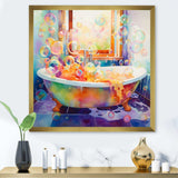 Bath Impressionist Bubbles - Illustration Canvas Wall Art