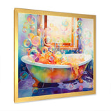 Bath Impressionist Bubbles - Illustration Canvas Wall Art