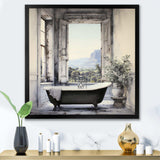 Bath Monochrome Of Tranquility I - Illustration Canvas Wall Art