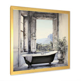 Bath Monochrome Of Tranquility I - Illustration Canvas Wall Art