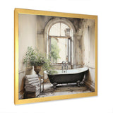 Bath Monochrome Of Tranquility II - Illustration Canvas Wall Art