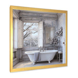 Farmhouse Bathroom Charm II - Humor Canvas Wall Art