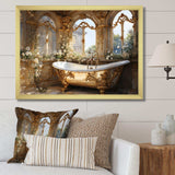 Bathroom Golden Luxe III - Humor Canvas Wall Art