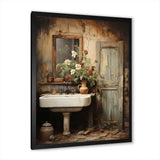 Bathroom Rustic Charm II - Humor Canvas Wall Art