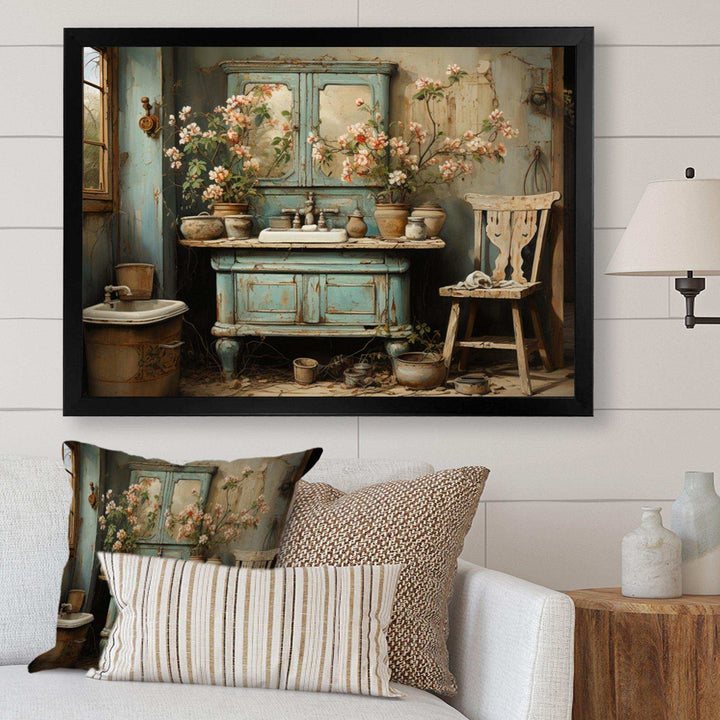 Bathroom Toilet Vintage Charm I - Humor Canvas Wall Art