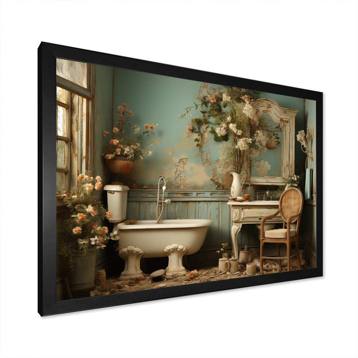 Bathroom Toilet Vintage Charm III - Humor Canvas Wall Art