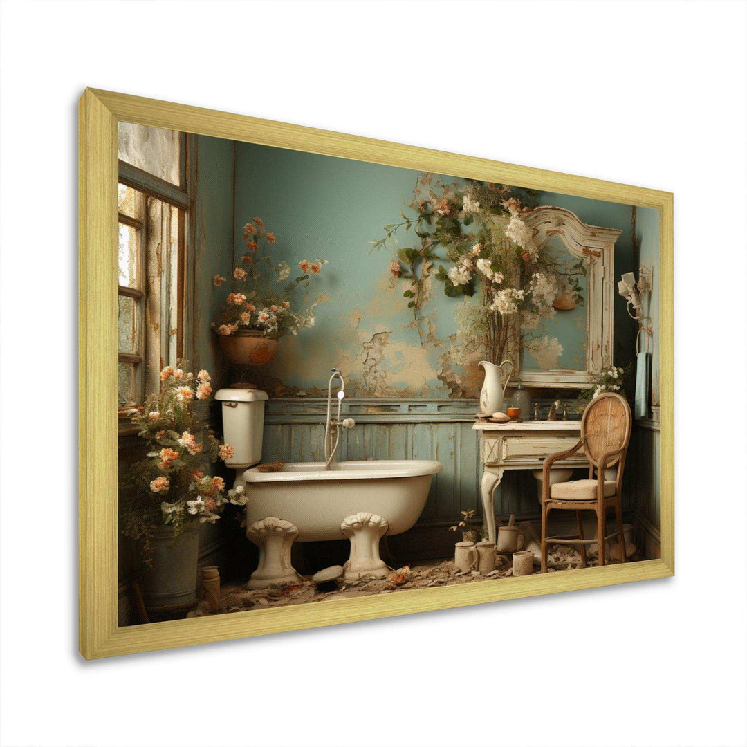 Bathroom Toilet Vintage Charm III - Humor Canvas Wall Art