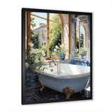 Bathroom Tranquil Reflections V - Humor Canvas Wall Art