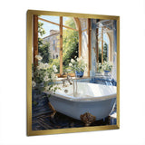 Bathroom Tranquil Reflections V - Humor Canvas Wall Art