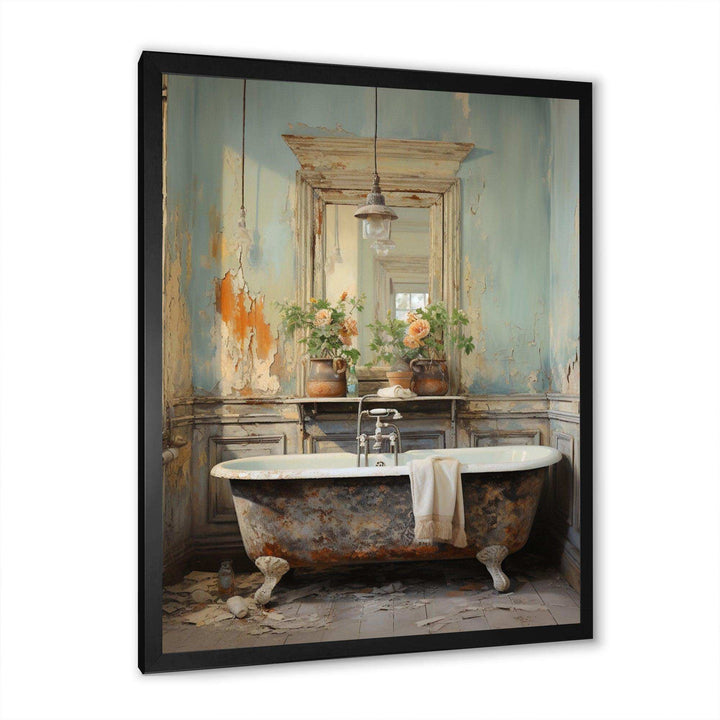 Bathroom Vintage Charm II - Humor Canvas Wall Art