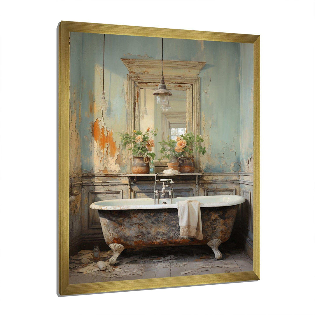 Bathroom Vintage Charm II - Humor Canvas Wall Art