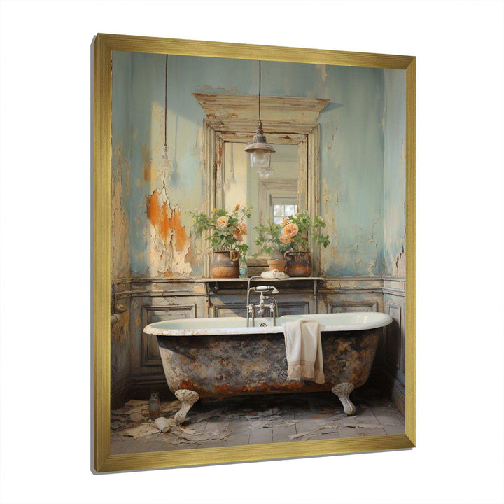 Bathroom Vintage Charm II - Humor Canvas Wall Art