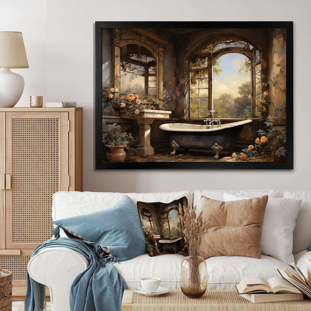 Bathroom Vintage Elegance I - Humor Canvas Wall Art