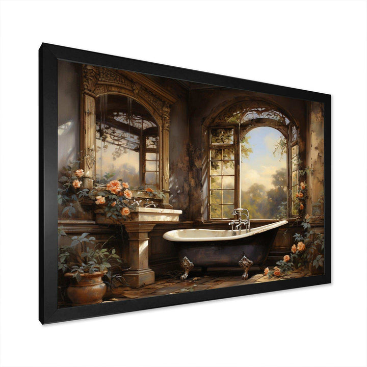 Bathroom Vintage Elegance I - Humor Canvas Wall Art