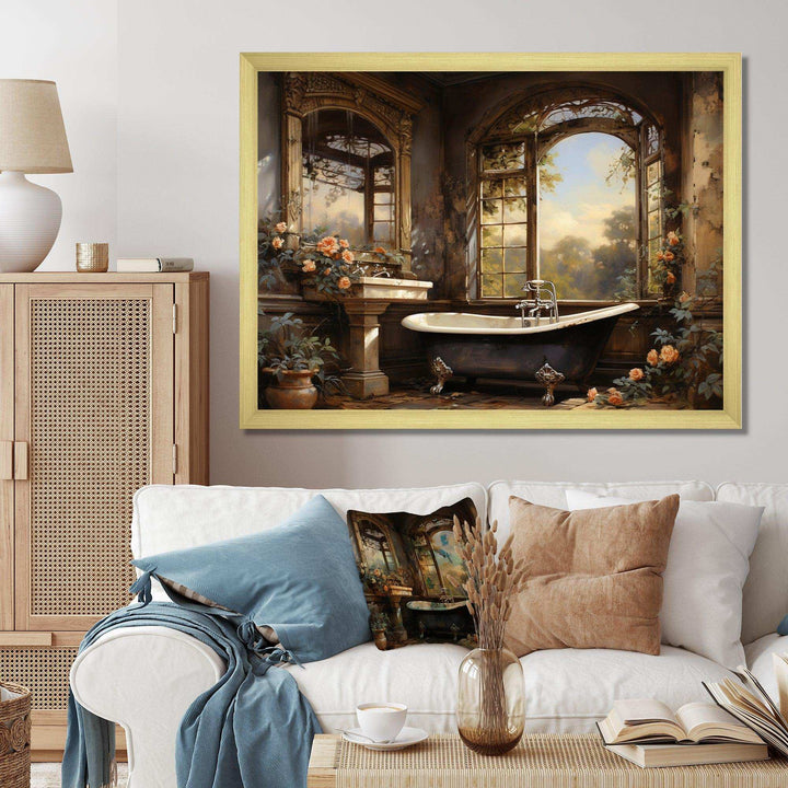 Bathroom Vintage Elegance I - Humor Canvas Wall Art