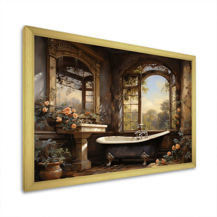 Bathroom Vintage Elegance I - Humor Canvas Wall Art