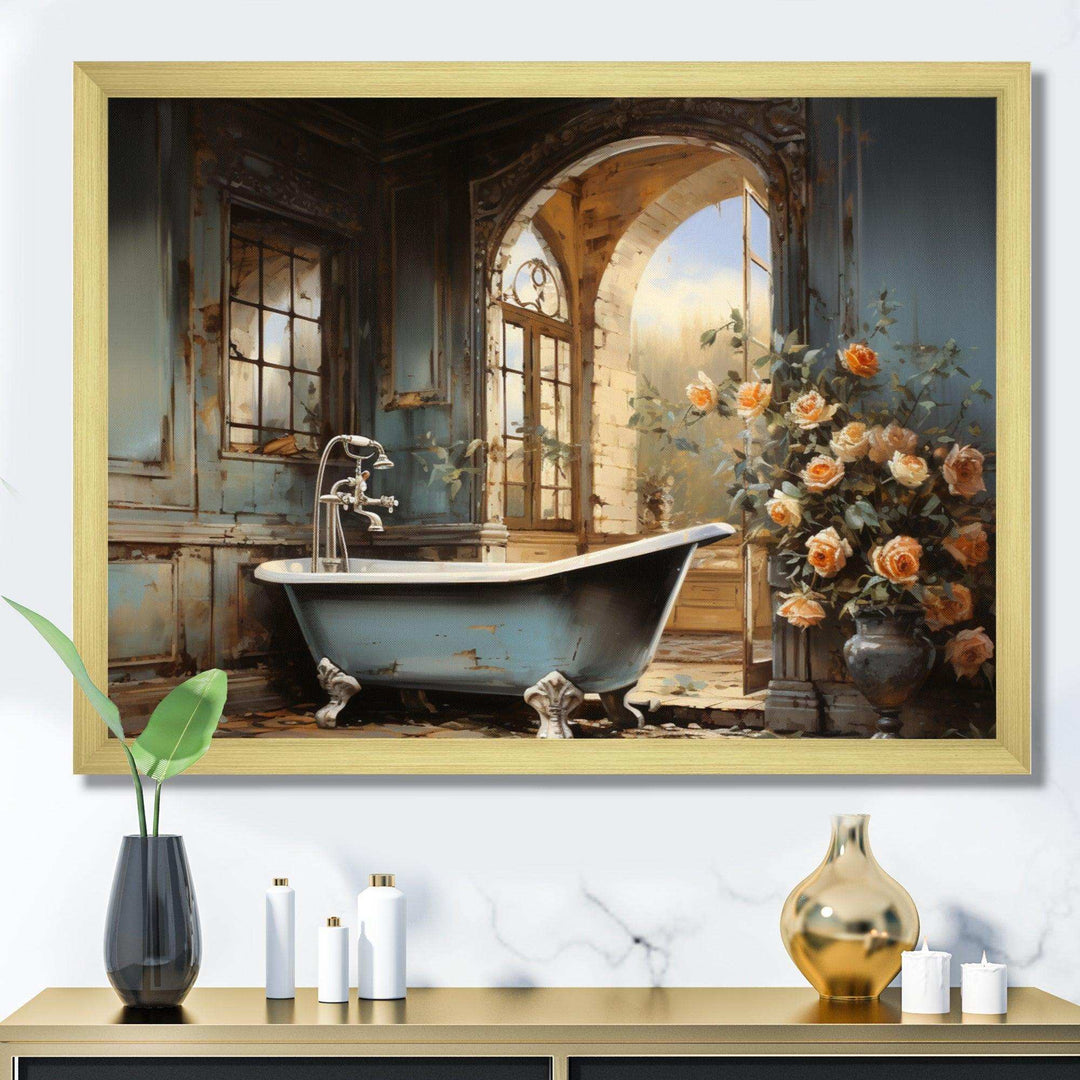 Bathroom Vintage Elegance II - Humor Canvas Wall Art