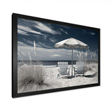 Black And White Beach Chairs - Coastal Canvas Wall Art