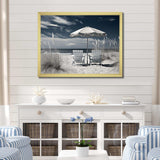 Black And White Beach Chairs - Coastal Canvas Wall Art