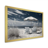 Black And White Beach Chairs - Coastal Canvas Wall Art