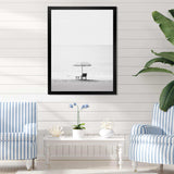 Black And White Minimalism Beach Photo I - Coastal Canvas Wall Art