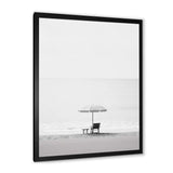 Black And White Minimalism Beach Photo I - Coastal Canvas Wall Art