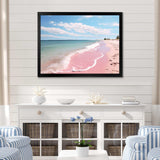 Pink Minimalism Beach Landscape I - Coastal Canvas Wall Art