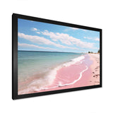 Pink Minimalism Beach Landscape I - Coastal Canvas Wall Art