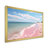 Pink Minimalism Beach Landscape I - Coastal Canvas Wall Art