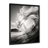 Black And White Wave Photo I - Coastal Canvas Wall Art