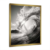 Black And White Wave Photo I - Coastal Canvas Wall Art