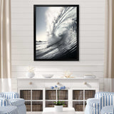 Black And White Wave Photo II - Coastal Canvas Wall Art