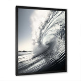 Black And White Wave Photo II - Coastal Canvas Wall Art