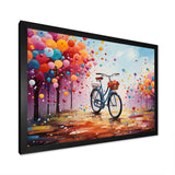 Bicycle Abstract Fusion Pointillism I - Bicycle Canvas Wall Art