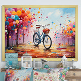 Bicycle Abstract Fusion Pointillism I - Bicycle Canvas Wall Art