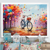 Bicycle Abstract Fusion Pointillism I - Bicycle Canvas Wall Art