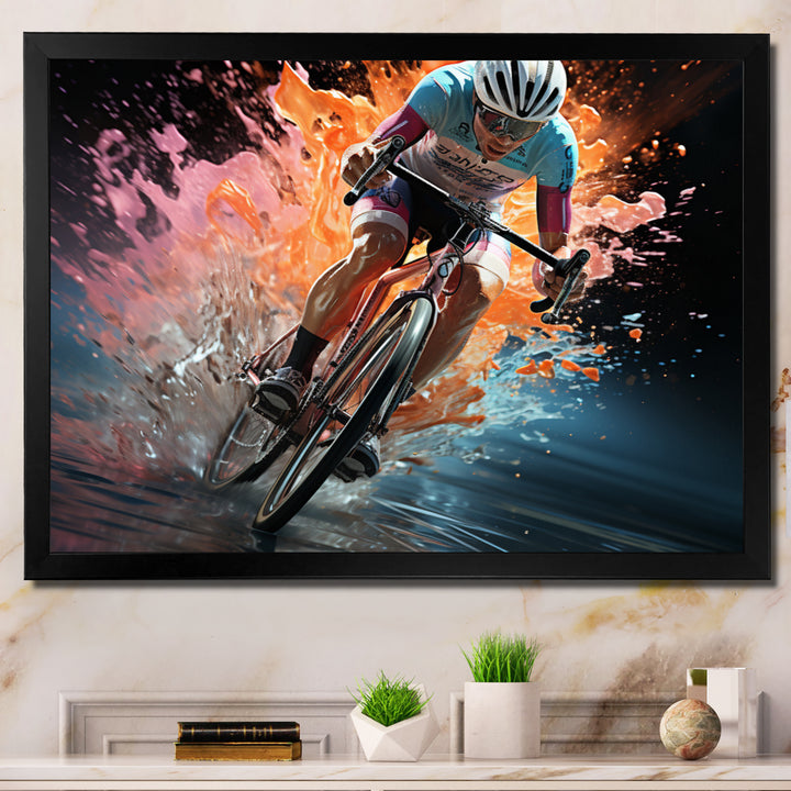 Bicycle Abstracted Motion An - Bicycle Canvas Wall Art