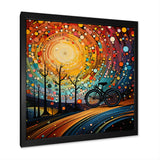 Bicycle Abstracted Wheels Pointillism - Bicycle Canvas Wall Art