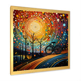 Bicycle Abstracted Wheels Pointillism - Bicycle Canvas Wall Art